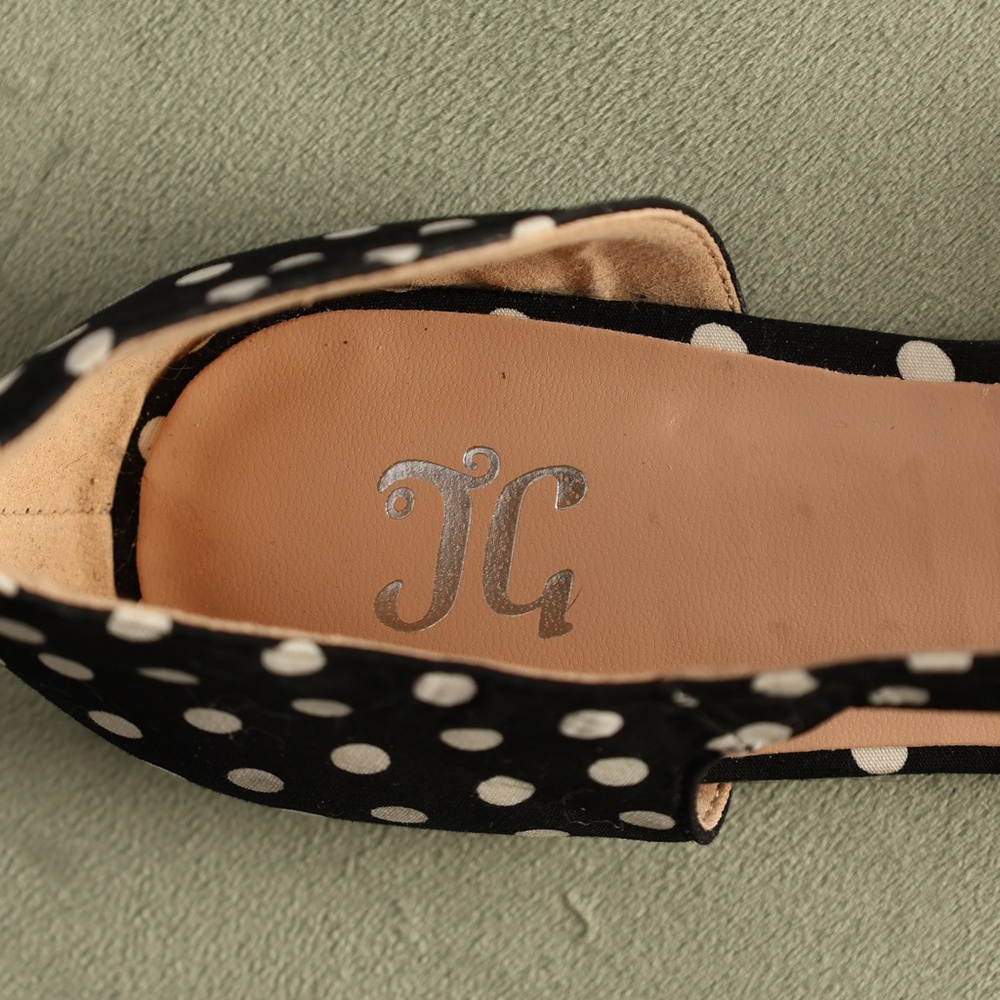 JG Women's Flats Black & White Polka Dot Size 8.5-9 - Picture 3 of 6